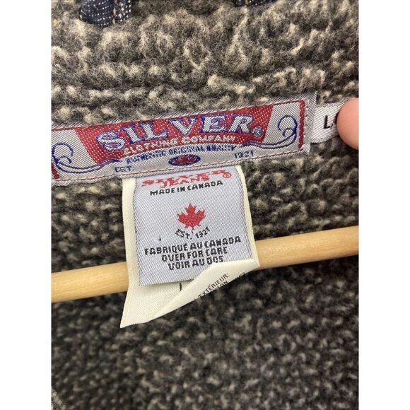 Vintage Silver Jeans Denim Sherpa Lined Jacket Men L Made in Cananda - Picture 3 of 9